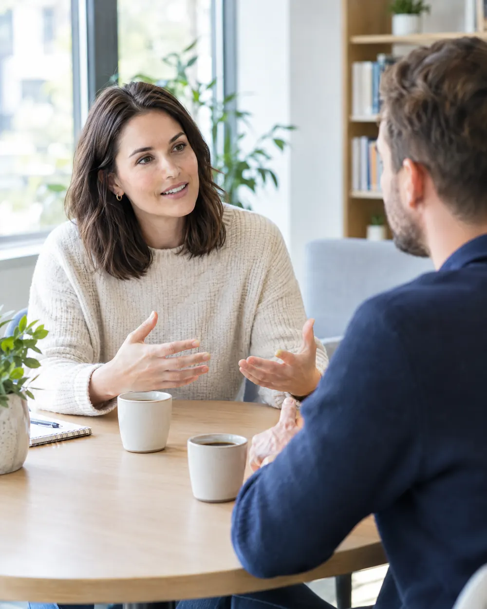 Coachinggespräch zu zweit am Tisch